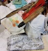 Linen and Lace - table cloths, doylees, parasols, etc