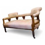 A Victorian walnut salon sofa, 152cm wide,  c.1870