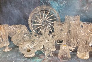 Glassware - Bohemian and other cut crystal  bowls, vases, trinket dishes;  etc