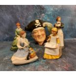 A Royal Doulton character jug, Long John Silver, D6335;   a Franklin Mint figure, Meg from Little