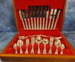 A canteen of Eales and Sons Sheffield Kings pattern flatware, for six, cased