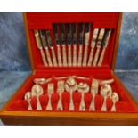 A canteen of Eales and Sons Sheffield Kings pattern flatware, for six, cased