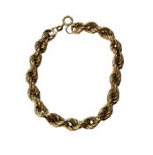 A 9ct gold rope link bracelet, 9.57g