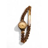 A 9ct gold Excalibur lady's wristwatch, Swiss 17 Jewel Incabloc movement, white dial, gold baton