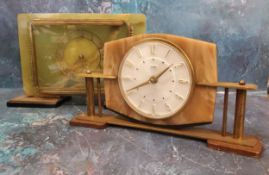 An Art Deco Onyx Art mantel clock, 20cm high, c.1930;  another, Metamec (2)