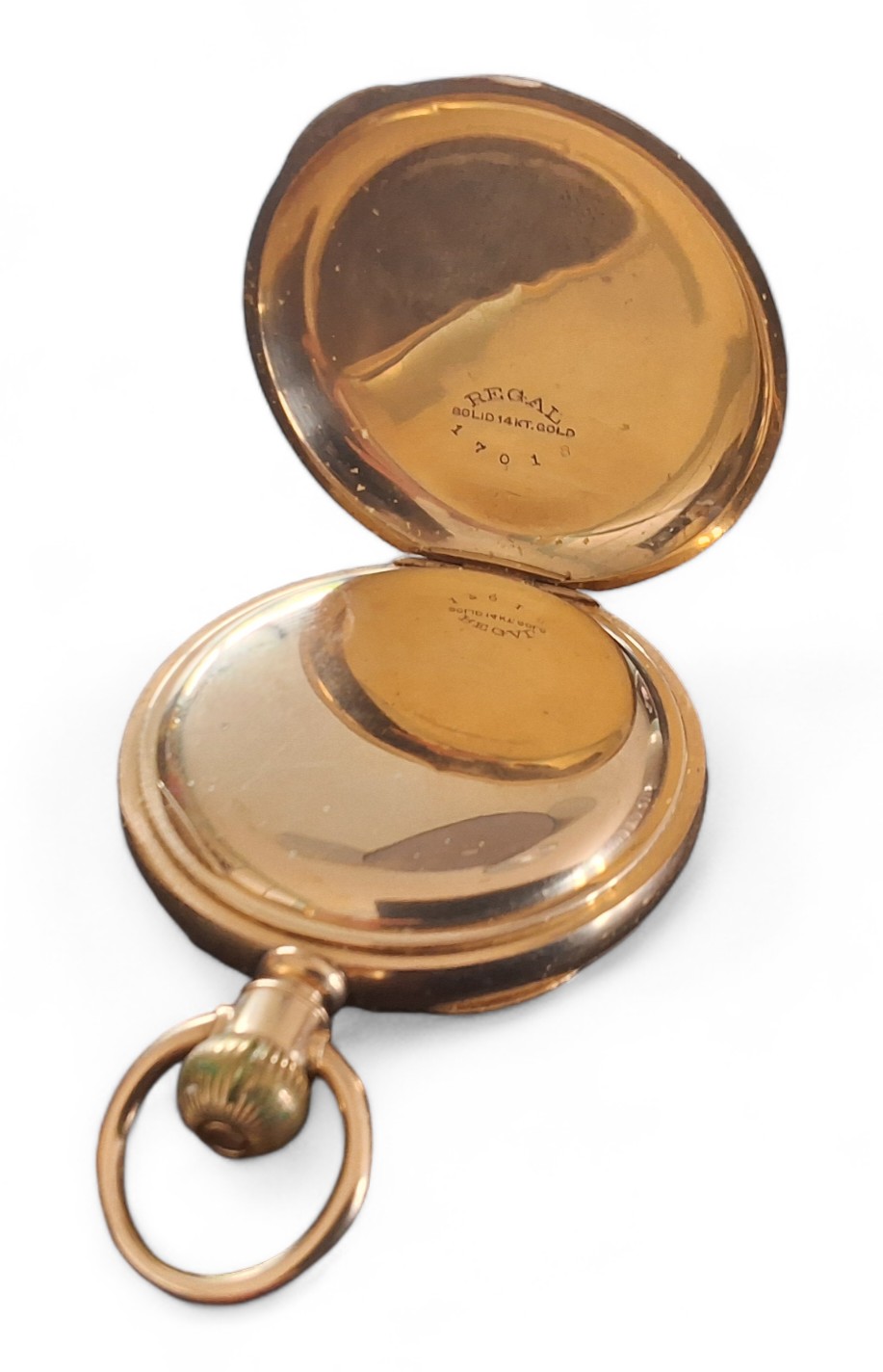 A 14ct gold Waltham open faced pocket watch, a signed 17 jewel Waltham P.S. Barlett grade - Image 3 of 4