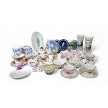 Decorative Ceramics - Wedgwood Jasperware trinket dishes;  Royal Albert Old Country Roses scent
