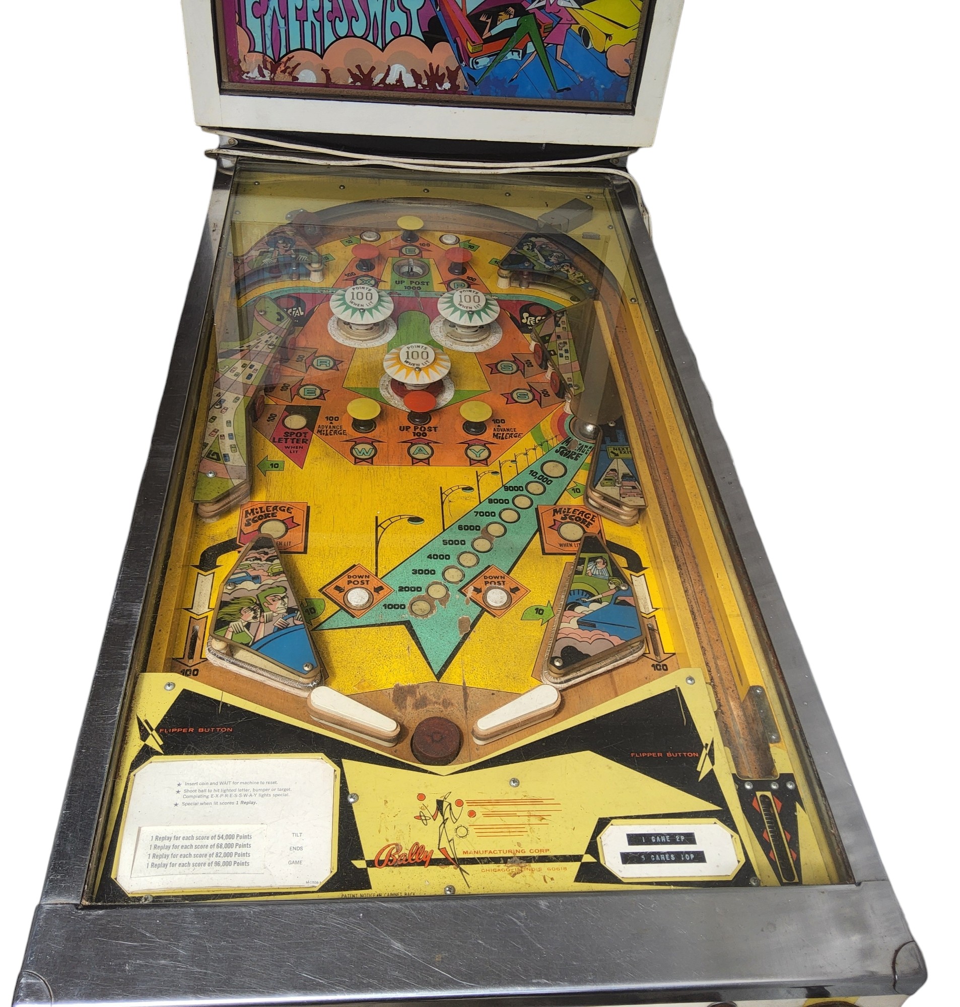 A mid 20th century Bally Expressway Pinball machine, psychedelic image of an american expressway, - Image 2 of 3