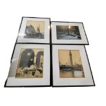 C**Peach, early 20th century, a set of four, Lighthouses, Fishing Boats and Japanese Interiors, each