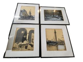 C**Peach, early 20th century, a set of four, Lighthouses, Fishing Boats and Japanese Interiors, each