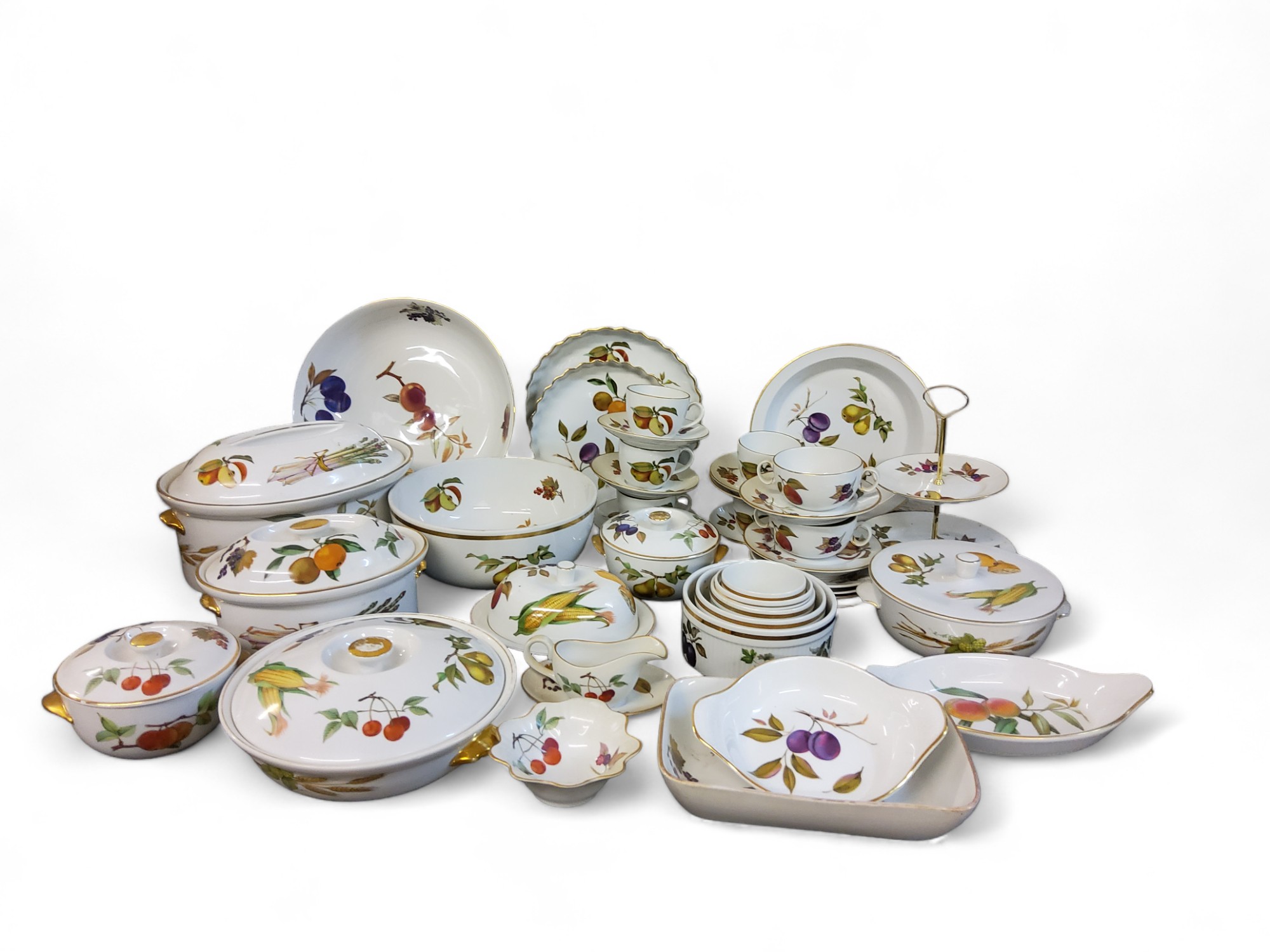 Royal Worcester Oven Table Ware Evesham pattern - flam dishes, cups, saucers, tureens, dishes,