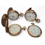 An American rose gold plated full hunter pocket watch, side winder 15 jewel movement marked Elgin