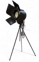 Lighting - a contemporary adjusting freestanding light in the form of a theatre / film spotlight,