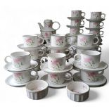 Midwinter Oven to Table Ware Carnation pattern dinner and coffee service, comprising five coffee