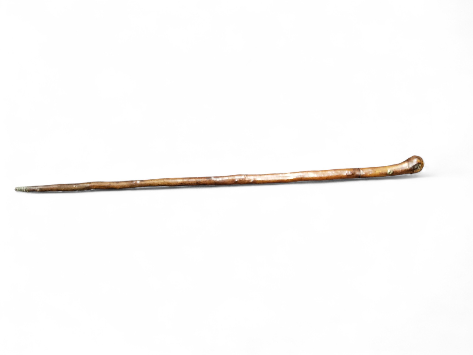 An early 19th century  sword stick, silver plaque inscribed T Doughty, blade length 69cm, overall