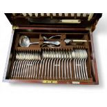 A canteen of Mappin and Webb flatware, comprising soup spoons,  table knives, forks and spoons,