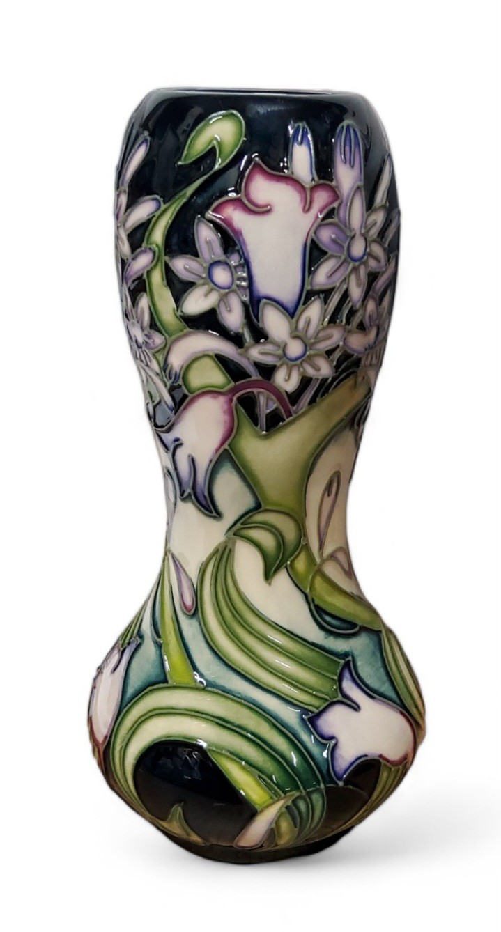 A contemporary Moorcroft  Isis pattern waisted vase, designed by Emma Bossons, tube lined with