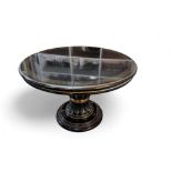 A Coronation Rosa style circular table, 74cm high, 114cm diameter