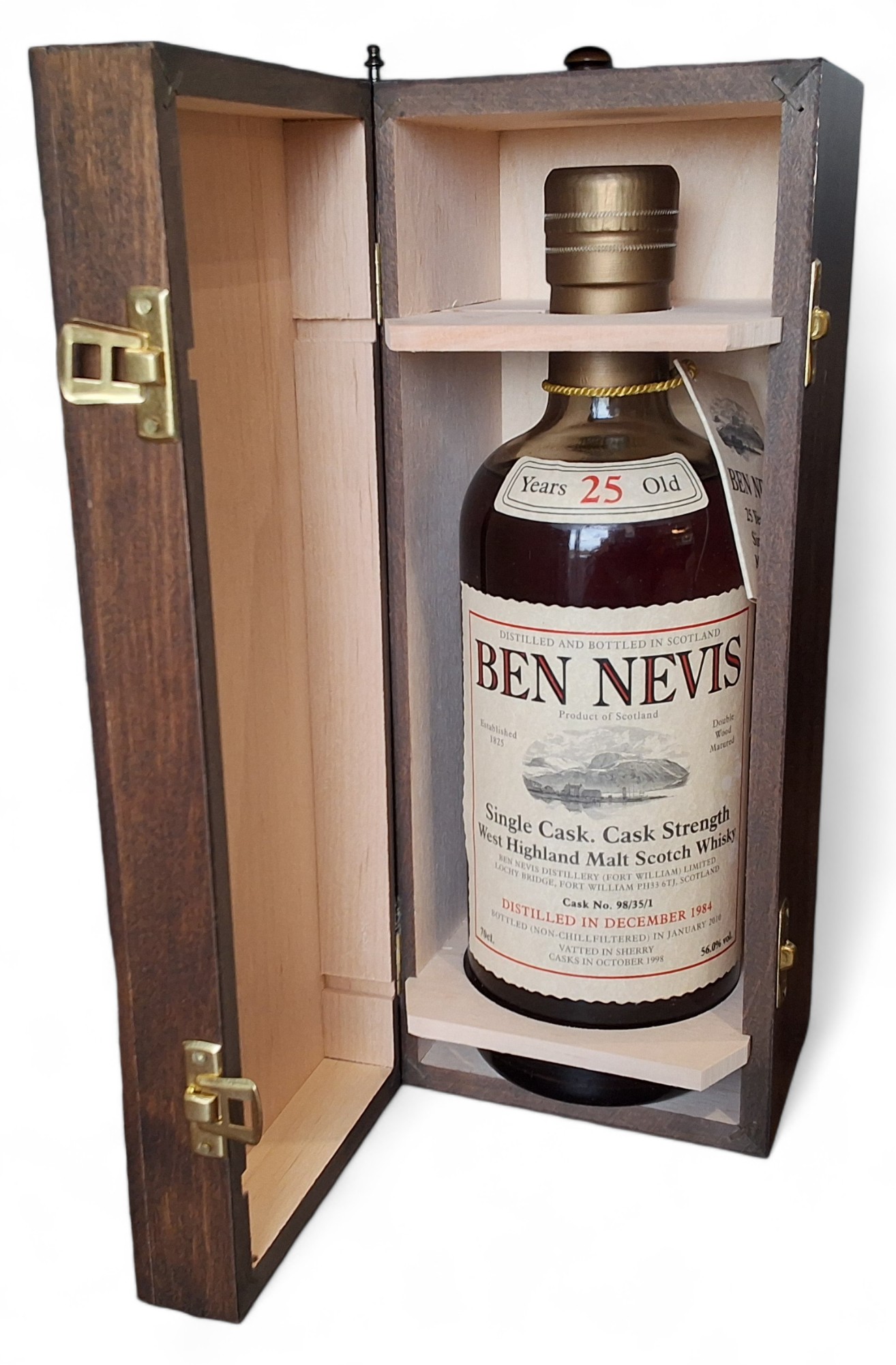 Ben Nevis Single Highland Malt Scotch Whisky, cask no 98/35/1, distilled December 1984, vatted in
