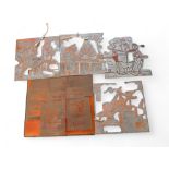 Four copper printing plates, Hanna-Barbera cartoon characters;   another (5)