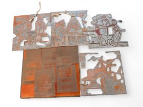 Four copper printing plates, Hanna-Barbera cartoon characters;   another (5)