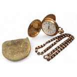 A 14ct gold lever full hunter pocket watch, 15 jewel top winder movement, the balance cock inscribed