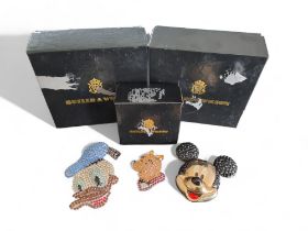 Two Butler & Wilson large Disney brooches in the form of Donald Duck & Mickey Mouse, set with