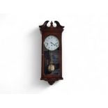 A contemporary mahogany wall clock, the white dial inscribed Committi, London, three winding