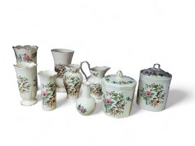 Aynsley Pembroke pattern jars and covers;   vases, etc