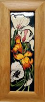 A contemporary Moorcroft Miss Alice  rectangular plaque,  designed by Emma Bossons, tubed lined with