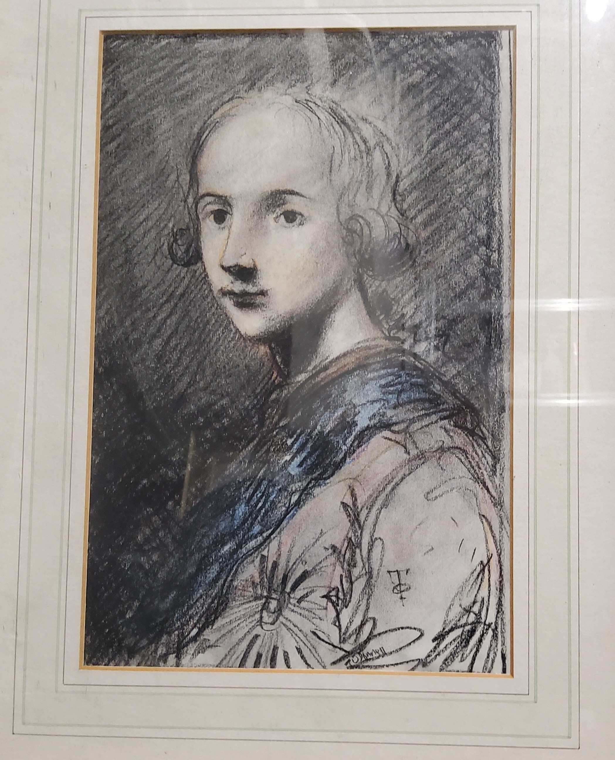 Thomas O'Donnell (Irish School) Portrait of Young Man, signed, mixed medium, 26cm x 17cm