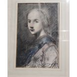 Thomas O'Donnell (Irish School) Portrait of Young Man, signed, mixed medium, 26cm x 17cm