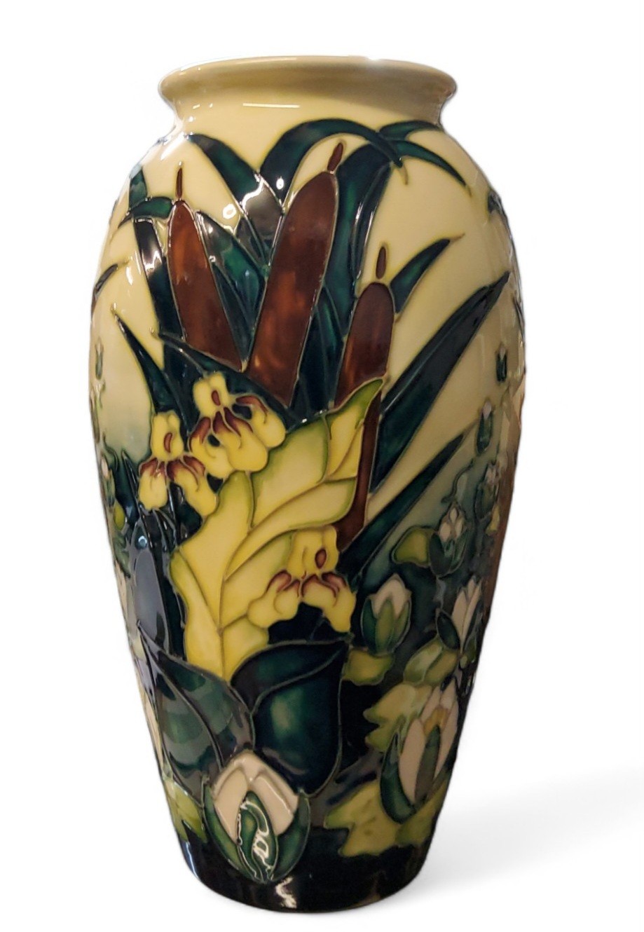 A contemporary Moorcroft Lamia pattern ovoid vase, designed by Rachel Bishop,  tube lined with