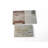 Postal History - First UK Aerial Post  postcard, 1911, in brown, green half penny stamp;  a