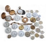 Pocket watch movements including John Forrest, JW Reeley, JW Benson, Waltham, Elgin etc; various