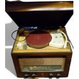 A Phillips Radio phonograph, 532A, c.1950;   45's. albums;  etc