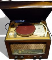 A Phillips Radio phonograph, 532A, c.1950;   45's. albums;  etc
