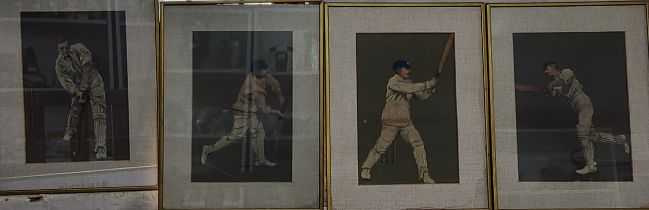 Albert Chevallier Tayler, after, a set of five, Cricketers, Archibald Campbell, Mr A O Jones,