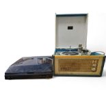 A  Dansette Bermuda portable record player,  Monarch turntable, c.1960;   a Sharp RP-302E (BK)