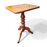 A 19th century mahogany rounded rectangular tilt top occasional table, tripod base, 72cm high,