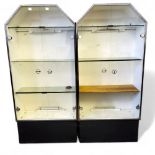 A pair of Art Deco type display cabinets, 161cm high x 75cm wide x 30cm deep  Please Note: