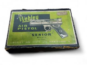 An empty box for a Webley Senior air pistol