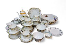 An English Bone China tea service, for none, c.1920;   other teaware, Royal Stafford;   Adderleys