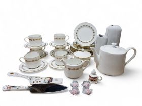 An Aynsley George Town dinner and coffee service, for six, printed marks;   a set of four Royal