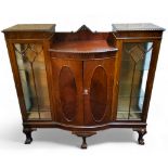 A Victorian mahogany bowed breakfront display cabinet c.1900