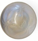 G. Vallon of France - an opalescent glass bowl, moulded with cherries, in the manner of Lalique,
