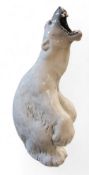 A large Royal Copenhagen model of a polar bear, growling, 32cm high, printed and painted mark,