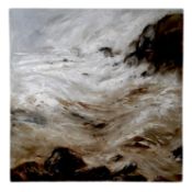 Kate Van Suddese (Contemporary, British) 'A Winters Kiss', oil on canvas, signed, 53cm x 53cm