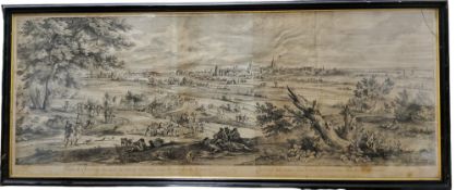 F* Baudouins,  after F Vander Meulen, Veue de Courtray du costé du vieux chasteau avec la marche