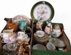 A Continental circular charger, printed with maiden and cherub attendants, deep green border, c.